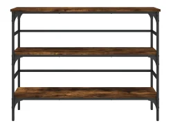 Consola* Mesa consola 100x32x75 cm derivados de madeira carvalho fumado PT393368 Castanho