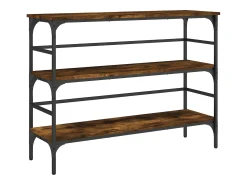 Consola* Mesa consola 100x32x75 cm derivados de madeira carvalho fumado PT393368 Castanho