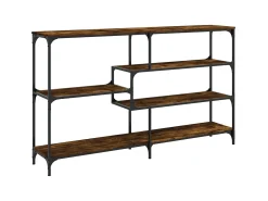 Consola| Mesa consola 160x32x95 cm derivados de madeira carvalho fumado PT639801 Castanho