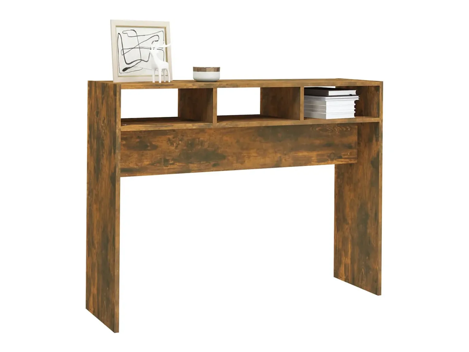 Consola|vidaxl Mesa consola 105x30x80 cm derivados de madeira carvalho fumado Natural claro