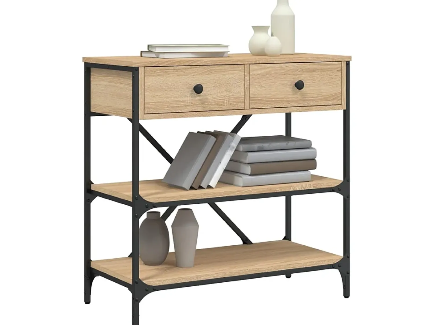 Sale Mesa consola 75x34,5x75 cm derivados de madeira carvalho sonoma PT102807 Castanho
