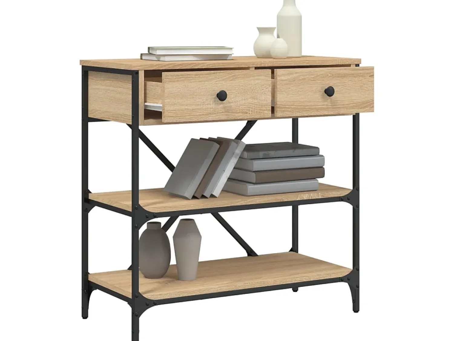 Sale Mesa consola 75x34,5x75 cm derivados de madeira carvalho sonoma PT102807 Castanho