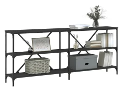 Hot Mesa consola 180x30x75 cm derivados de madeira e ferro PT476141 Preto