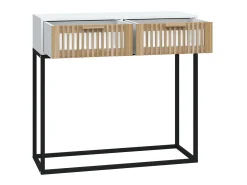 Consola* Mesa consola 80x30x75 cm derivados de madeira e ferro PT339858 Branco