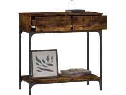 Consola| Mesa consola 75x34,5x75 cm derivados de madeira carvalho fumado PT638832 Castanho