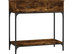 Consola| Mesa consola 75x34,5x75 cm derivados de madeira carvalho fumado PT638832 Castanho