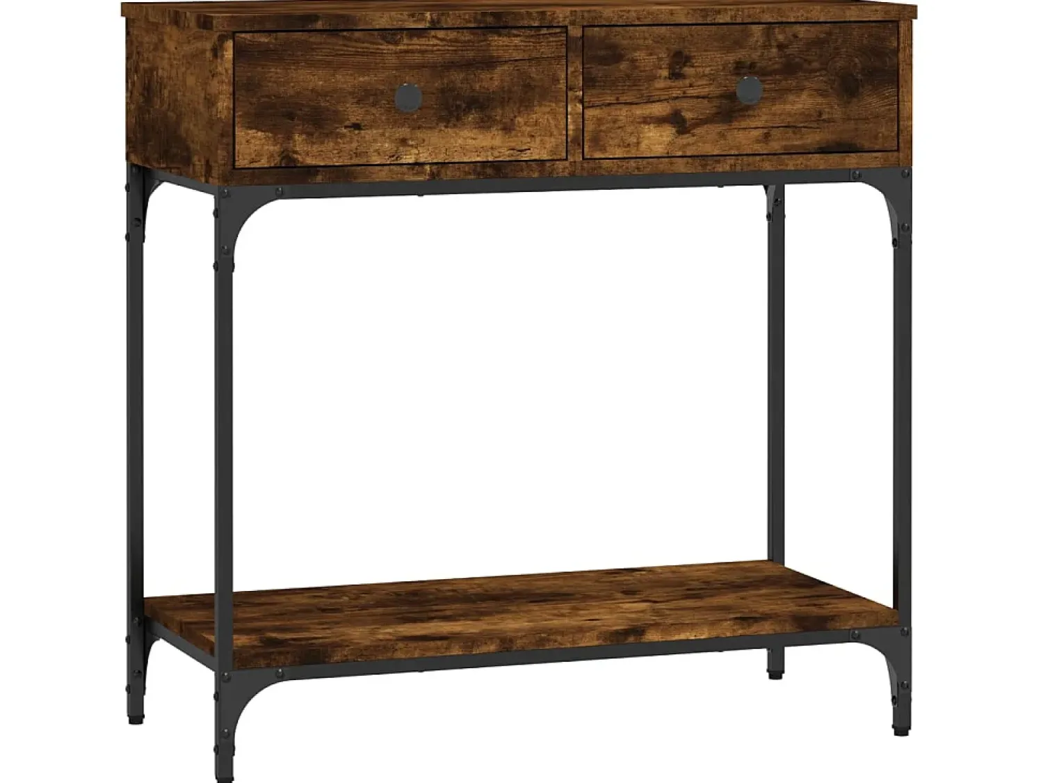 Consola| Mesa consola 75x34,5x75 cm derivados de madeira carvalho fumado PT638832 Castanho