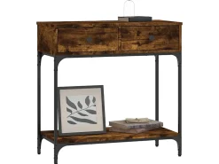 Consola| Mesa consola 75x34,5x75 cm derivados de madeira carvalho fumado PT638832 Castanho