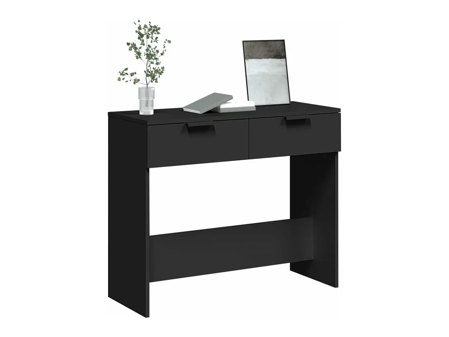 Best vidaxl Mesa consola 90x36x75 cm derivados de madeira Preto