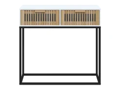 vidaxl Mesa consola 80x30x75 cm derivados de madeira e ferro^ Consola