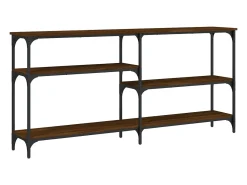 vidaxl Mesa consola 160x29x75 cm derivados madeira carvalho castanho^ Consola