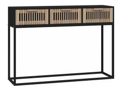 Consola|vidaxl Mesa consola 105x30x75 cm derivados de madeira e ferro Preto