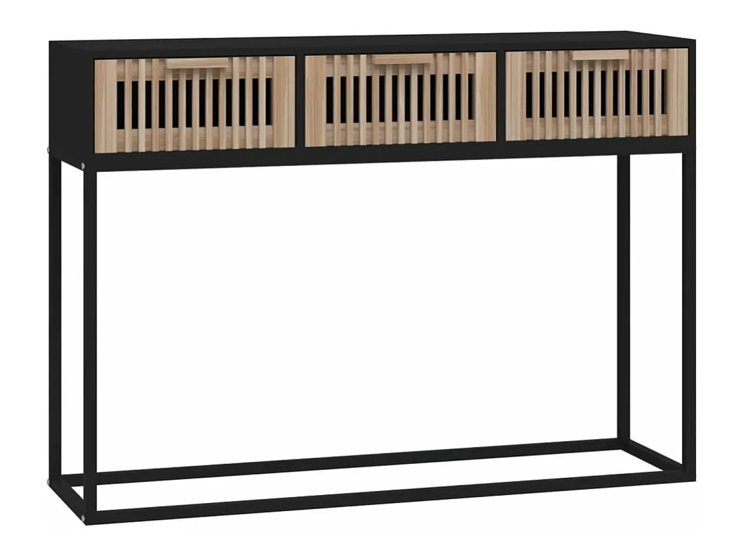 Consola|vidaxl Mesa consola 105x30x75 cm derivados de madeira e ferro Preto