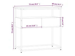 Consola|vidaxl Mesa consola 75x40x75 cm derivados de madeira sonoma Cinzento