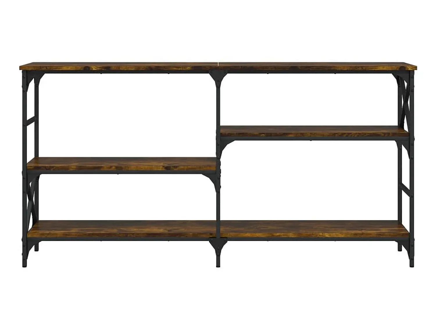 Consola* Mesa consola 150x29x76,5 cm derivados madeira carvalho fumado PT788107 Castanho
