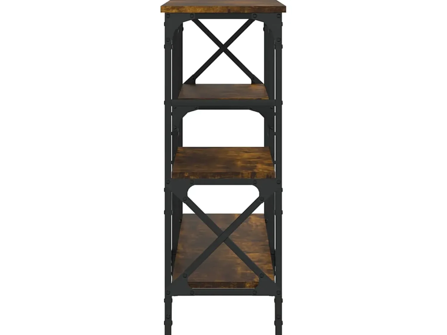 Consola* Mesa consola 150x29x76,5 cm derivados madeira carvalho fumado PT788107 Castanho