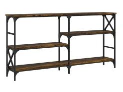 Consola* Mesa consola 150x29x76,5 cm derivados madeira carvalho fumado PT788107 Castanho