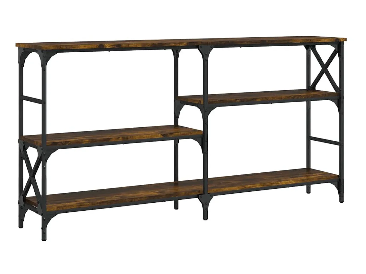 Consola* Mesa consola 150x29x76,5 cm derivados madeira carvalho fumado PT788107 Castanho