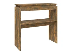 Consola* Mesa consola 80x30x80 cm derivados de madeira carvalho fumado PT789239 Castanho