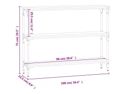 vidaxl Mesa consola 100x22,5x75 cm derivados de madeira^ Consola
