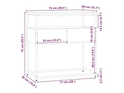 Clearance vidaxl Mesa consola 75x40x75 cm derivados de madeira carvalho fumado Natural claro