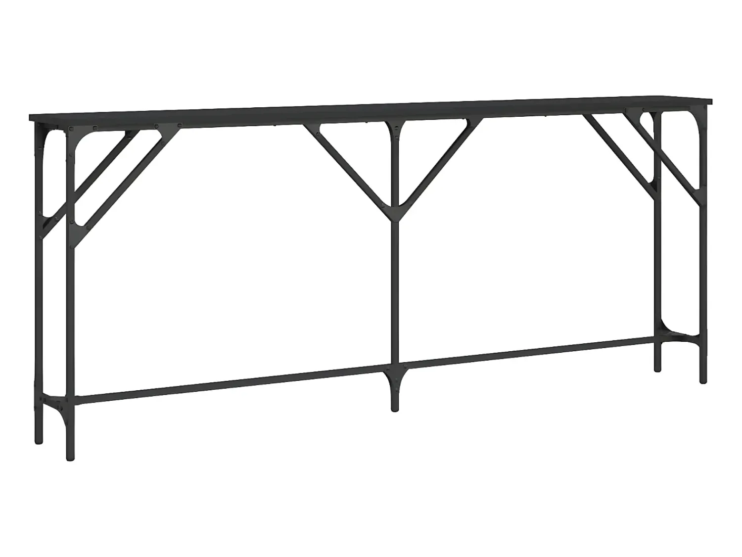 Consola| Mesa consola 180x23x75 cm derivados de madeira PT707881 Preto