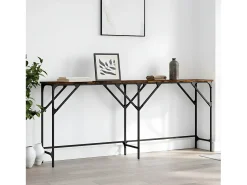 Consola* Mesa consola 180x29x75 cm derivados de madeira carvalho fumado PT719158 Castanho