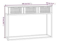 Consola|vidaxl Mesa consola 105x30x75 cm derivados de madeira e ferro Branco