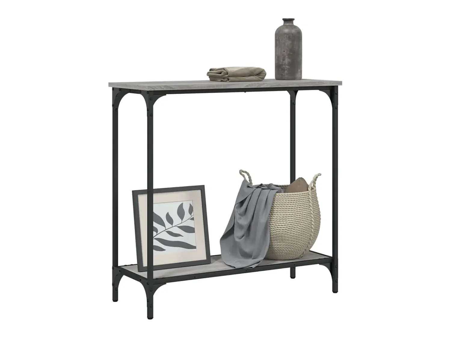 Outlet Mesa consola 75x30,5x75 cm derivados de madeira sonoma PT574406 Cinzento