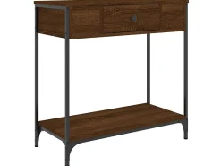 Consola* Mesa consola 75x34,5x75 cm derivados madeira carvalho PT124733 Castanho