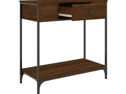 Consola* Mesa consola 75x34,5x75 cm derivados madeira carvalho PT124733 Castanho