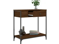 Consola* Mesa consola 75x34,5x75 cm derivados madeira carvalho PT124733 Castanho