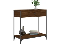 Consola* Mesa consola 75x34,5x75 cm derivados madeira carvalho PT124733 Castanho