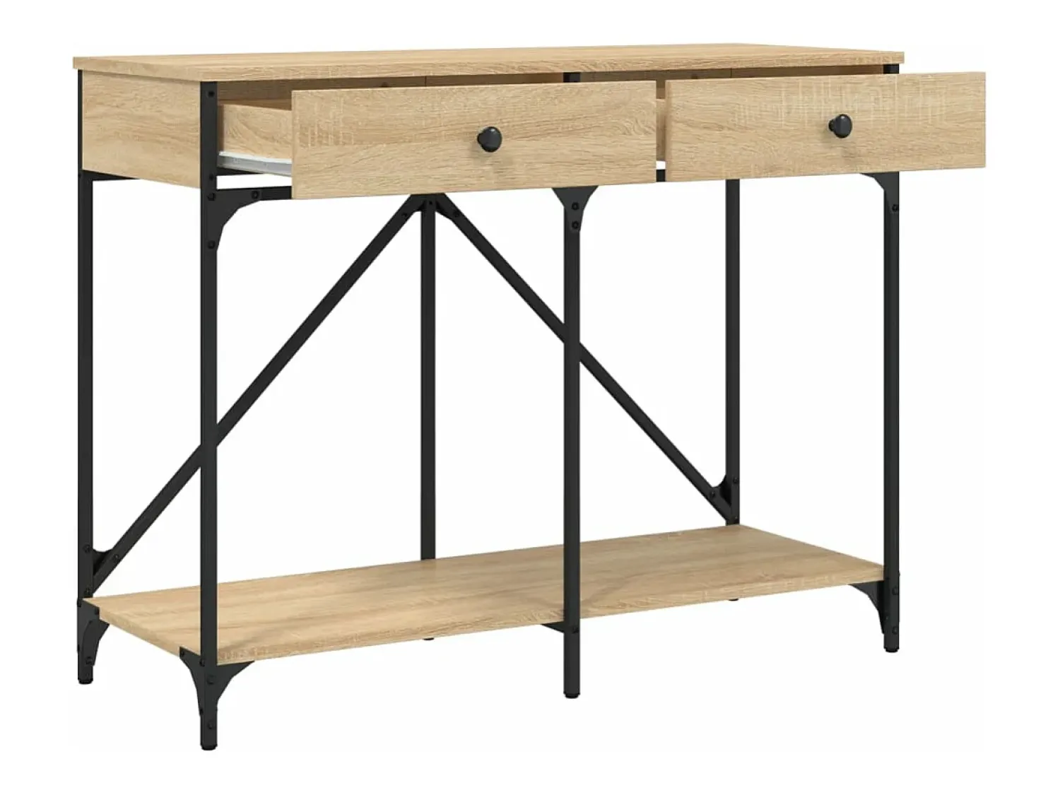 Consola|vidaxl Mesa consola 100x39x78,5 cm derivados madeira carvalho sonoma Natural claro