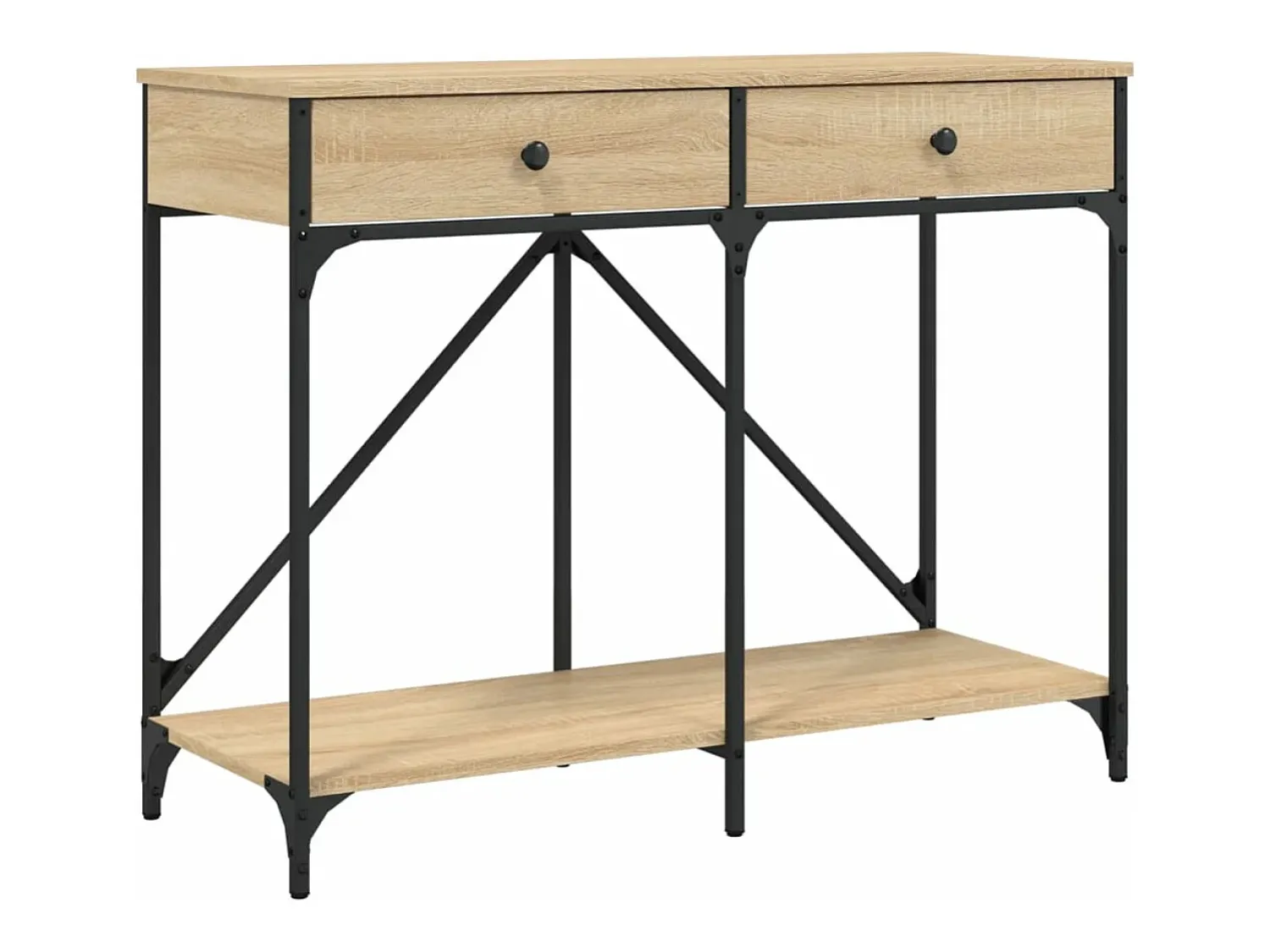 Consola|vidaxl Mesa consola 100x39x78,5 cm derivados madeira carvalho sonoma Natural claro