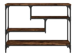 Consola* Mesa consola 100x30x75 cm derivados de madeira carvalho fumado PT827670 Castanho