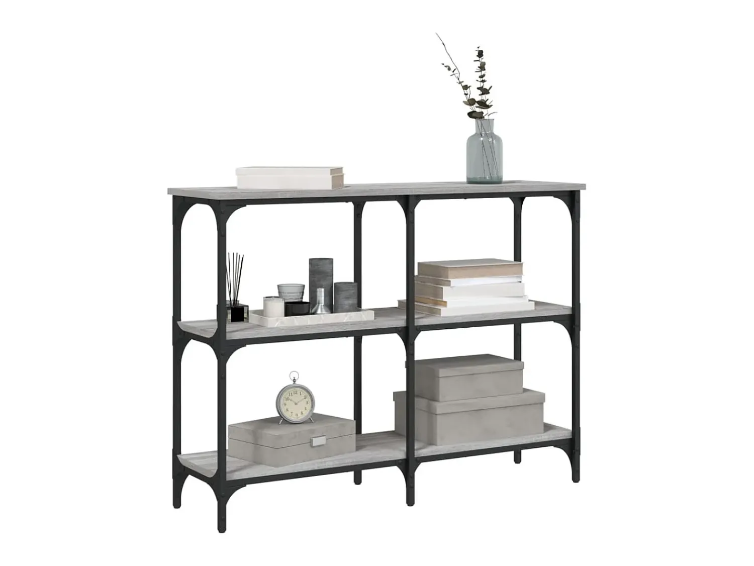 Consola| Mesa consola 100x29x75 cm derivados de madeira sonoma PT177869 Cinzento