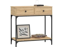 Consola| Mesa consola 75x34,5x75 cm derivados de madeira carvalho sonoma PT821780 Castanho