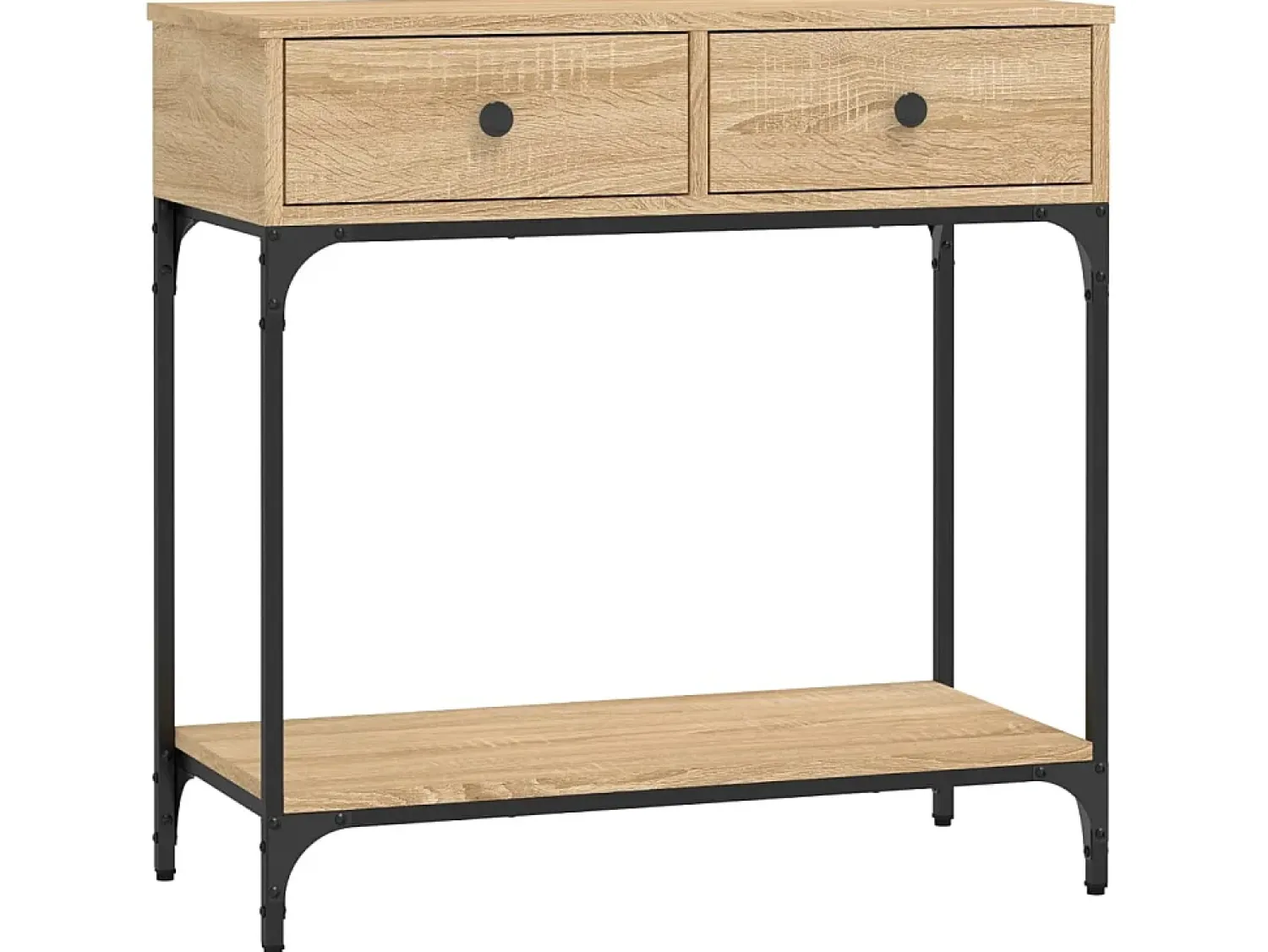 Consola| Mesa consola 75x34,5x75 cm derivados de madeira carvalho sonoma PT821780 Castanho