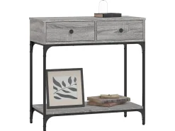 Consola* Mesa consola 75x34,5x75 cm derivados de madeira sonoma PT350294 Cinzento