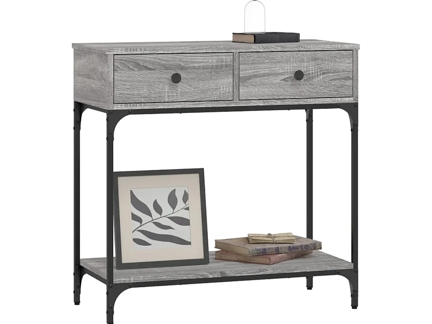 Consola* Mesa consola 75x34,5x75 cm derivados de madeira sonoma PT350294 Cinzento