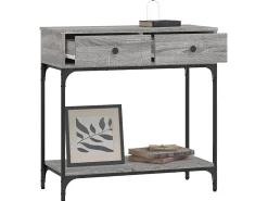 Consola* Mesa consola 75x34,5x75 cm derivados de madeira sonoma PT350294 Cinzento