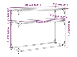 Discount vidaxl Mesa consola 100x35,5x75 cm derivados madeira carvalho castanho Natural claro