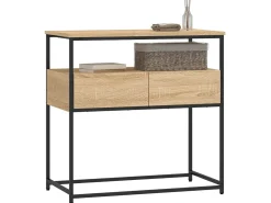 Consola| Mesa consola 75x40x75 cm derivados de madeira carvalho sonoma PT180463 Castanho