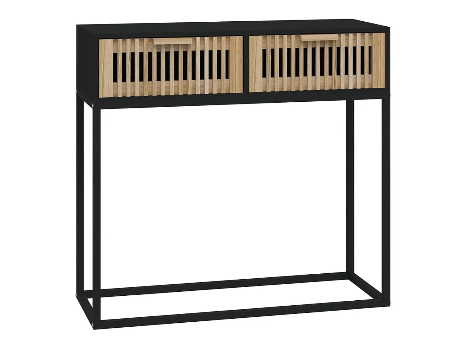 Consola*vidaxl Mesa consola 80x30x75 cm derivados de madeira e ferro Preto