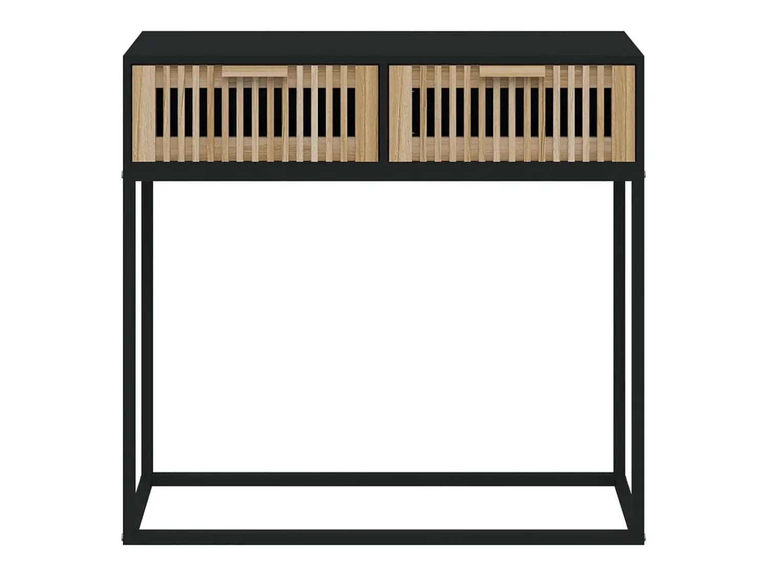 Consola*vidaxl Mesa consola 80x30x75 cm derivados de madeira e ferro Preto