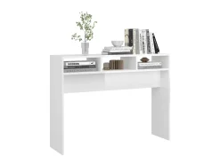 Consola*vidaxl Mesa consola 105x30x80 cm derivados de madeira brilhante Branco