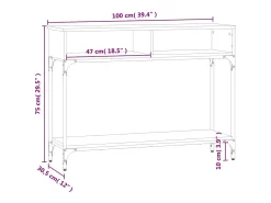 Online vidaxl Mesa consola 100x30,5x75 cm derivados de madeira Preto
