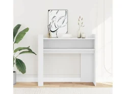 Consola* Mesa consola 100x35x90 cm derivados de madeira PT674499 Branco