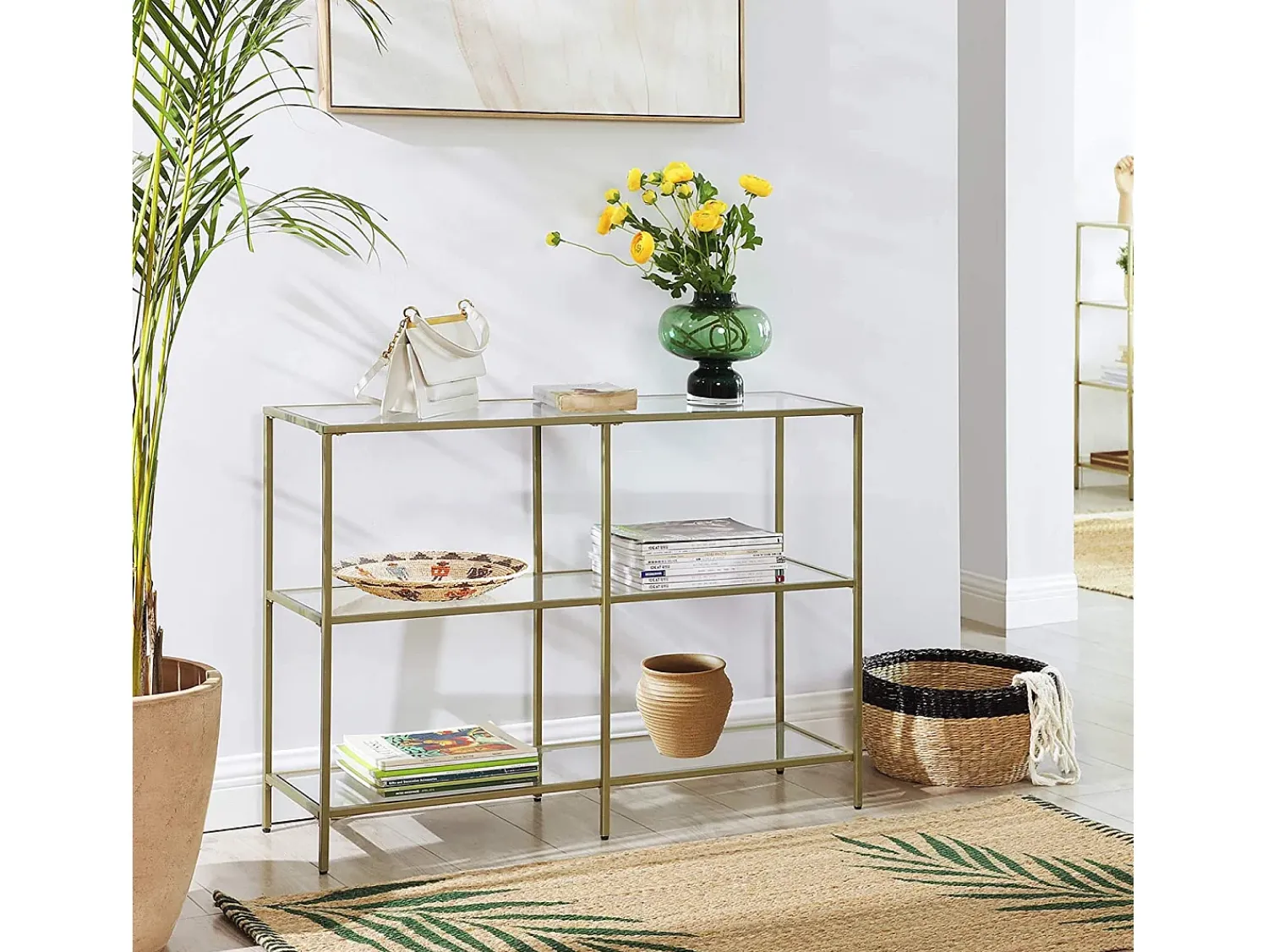Consola| Mesa Consola 100x30x73 cm Dourado